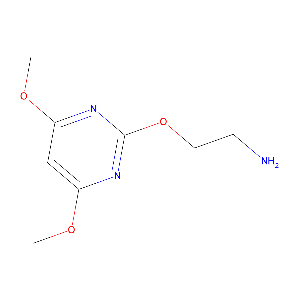 2-[(4,6-Dimethoxypyrimidin-2-yl)oxy]ethan-1-amine molecular structure, CAS 1545562-59-1