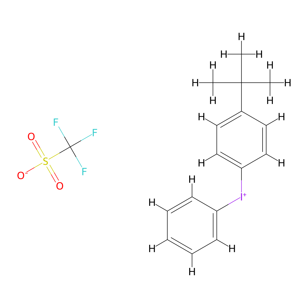 (4-Tert-butylphenyl)(phenyl)iodanium trifluoromethanesulfonate molecular structure, CAS 154557-16-1