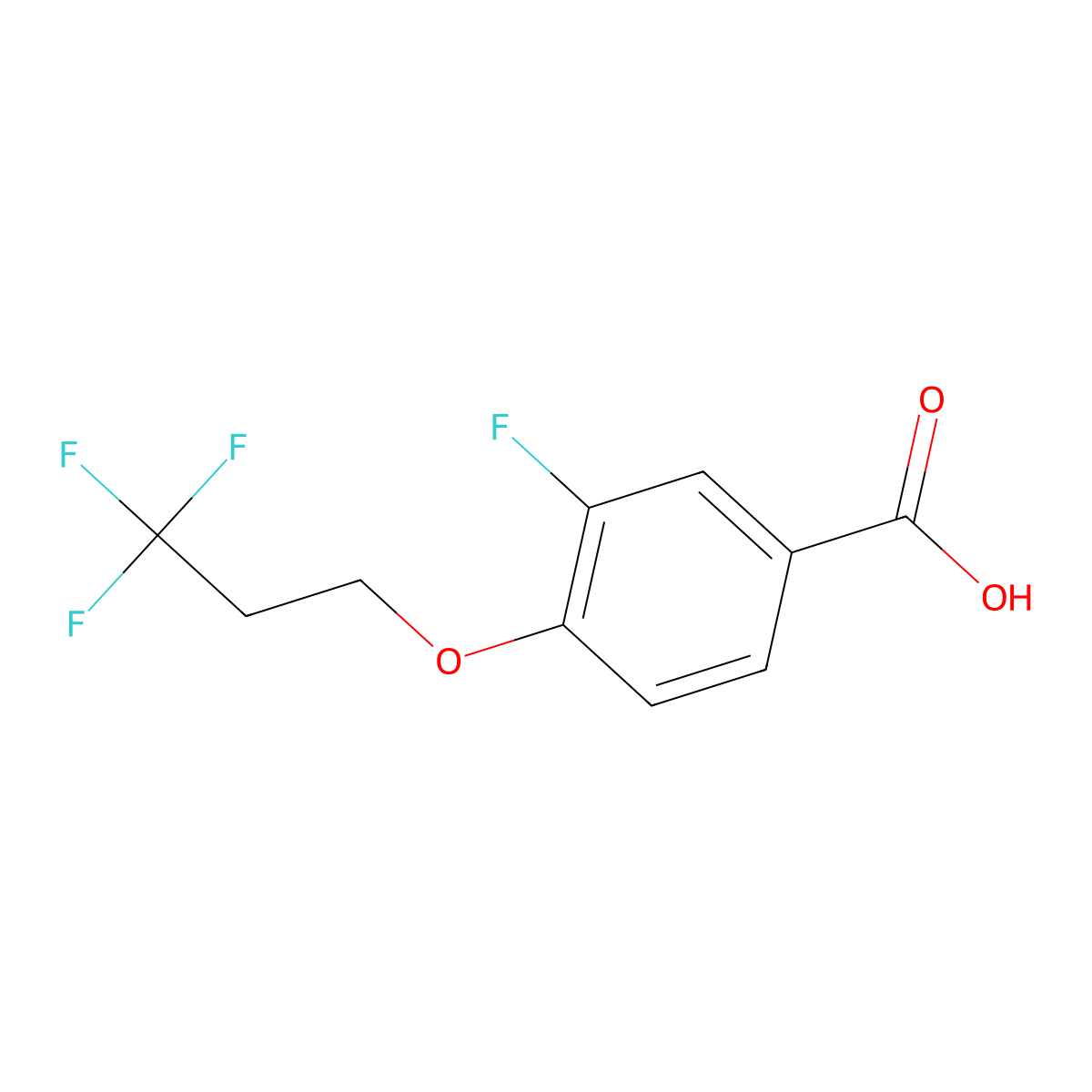 3-Fluoro-4-(3,3,3-trifluoropropoxy)benzoic acid molecular structure, CAS 1545575-25-4