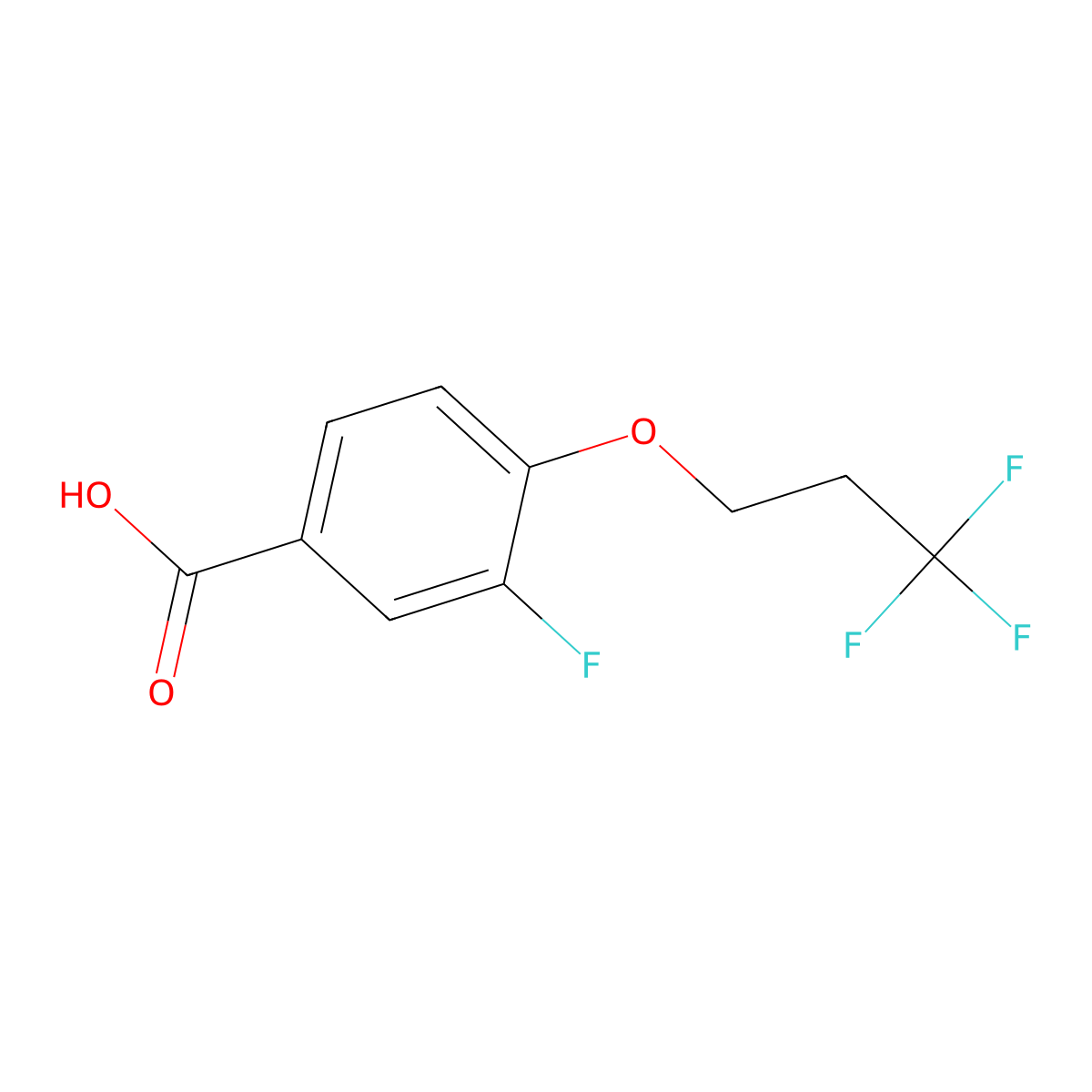 3-Fluoro-4-(3,3,3-trifluoropropoxy)benzoic acid molecular structure, CAS 1545575-25-4