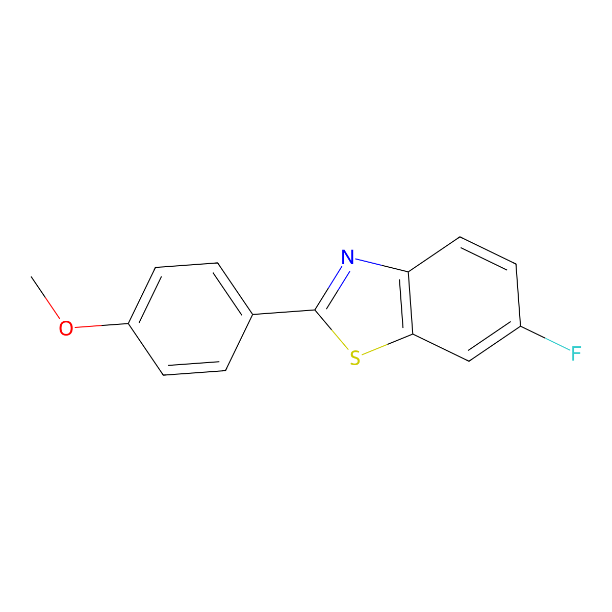 6-Fluoro-2-(4-methoxyphenyl)-1,3-benzothiazole molecular structure, CAS 154558-94-8