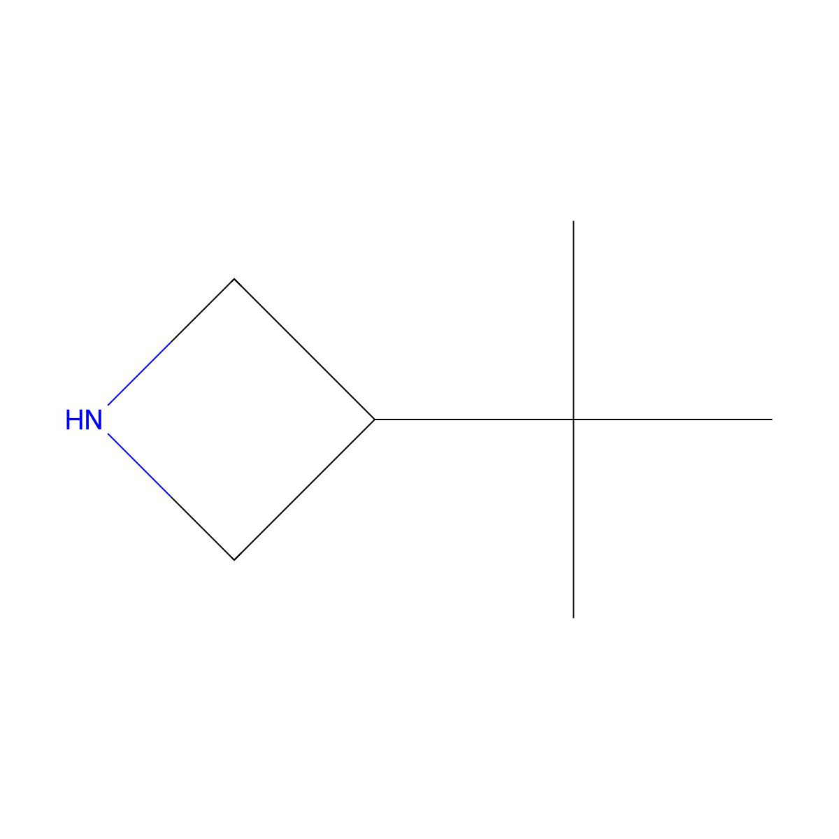 3-Tert-butylazetidine molecular structure, CAS 1545583-59-2