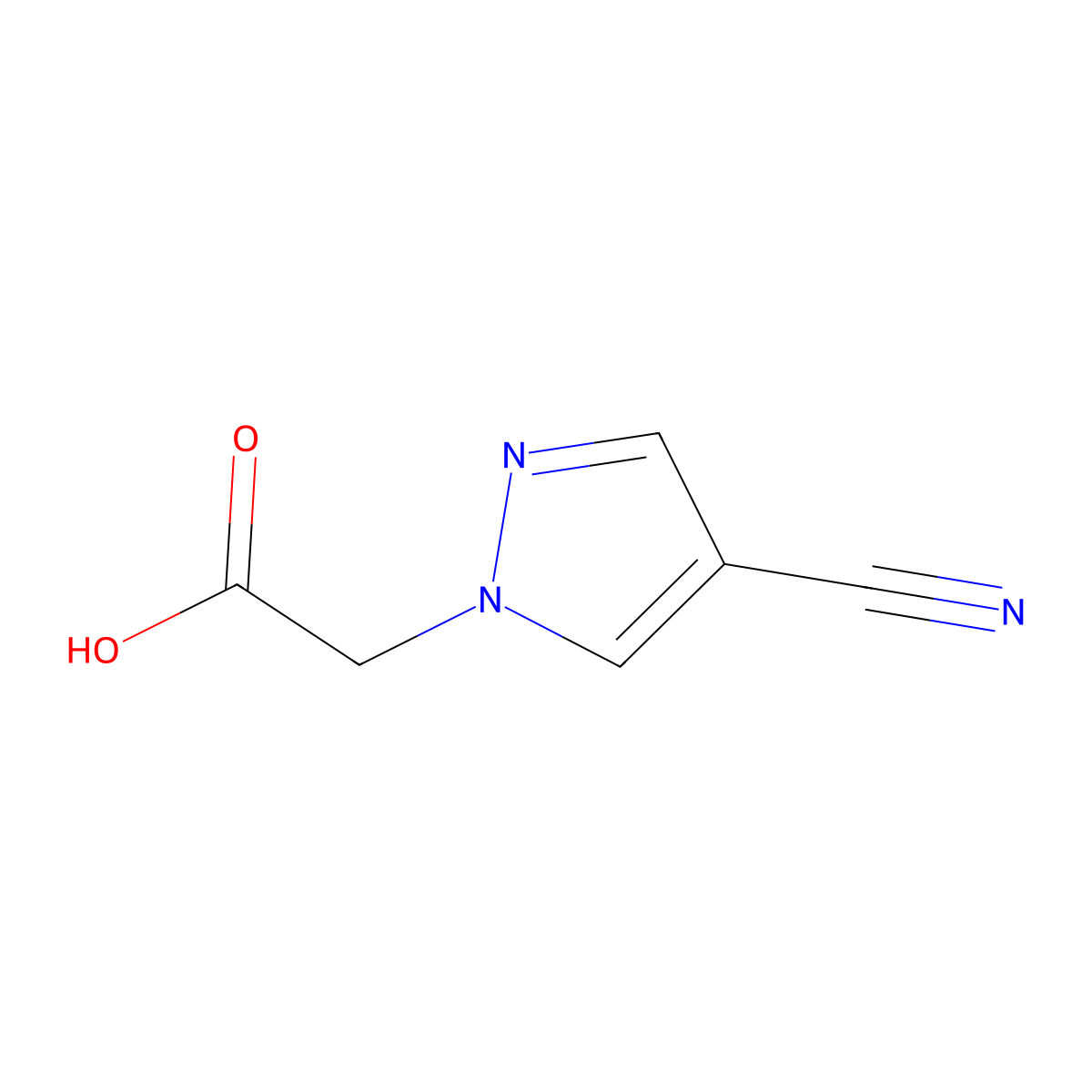 2-(4-cyano-1H-pyrazol-1-yl)acetic acid molecular structure, CAS 1545583-99-0