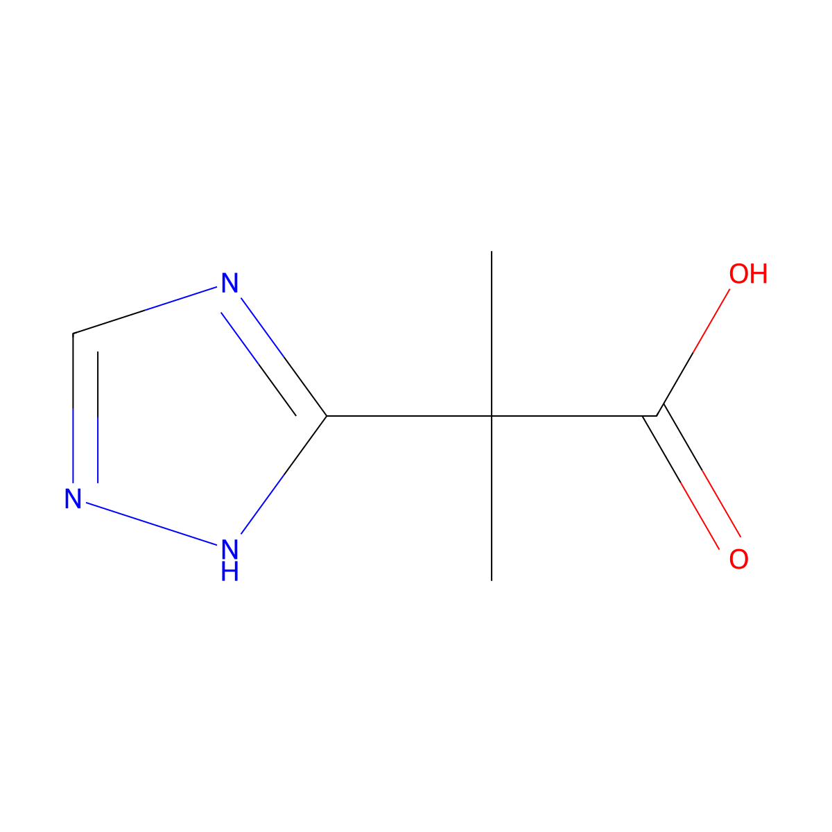 2-methyl-2-(1H-1,2,4-triazol-3-yl)propanoic acid molecular structure, CAS 1545584-23-3