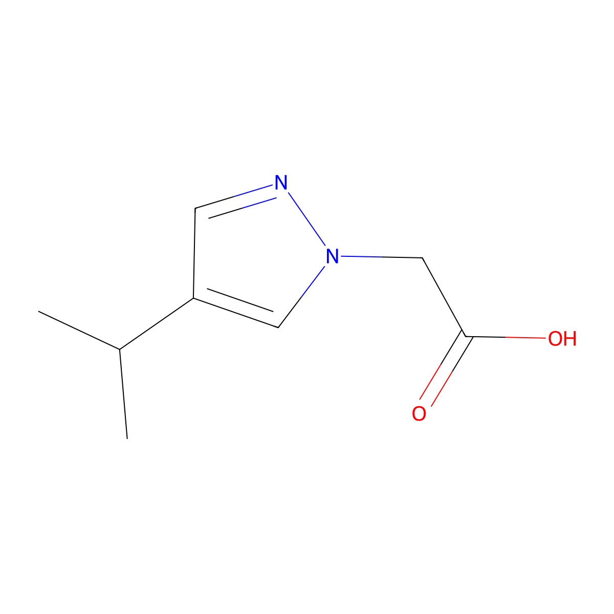 2-(4-Isopropyl-1H-pyrazol-1-yl)acetic acid molecular structure, CAS 1545584-75-5