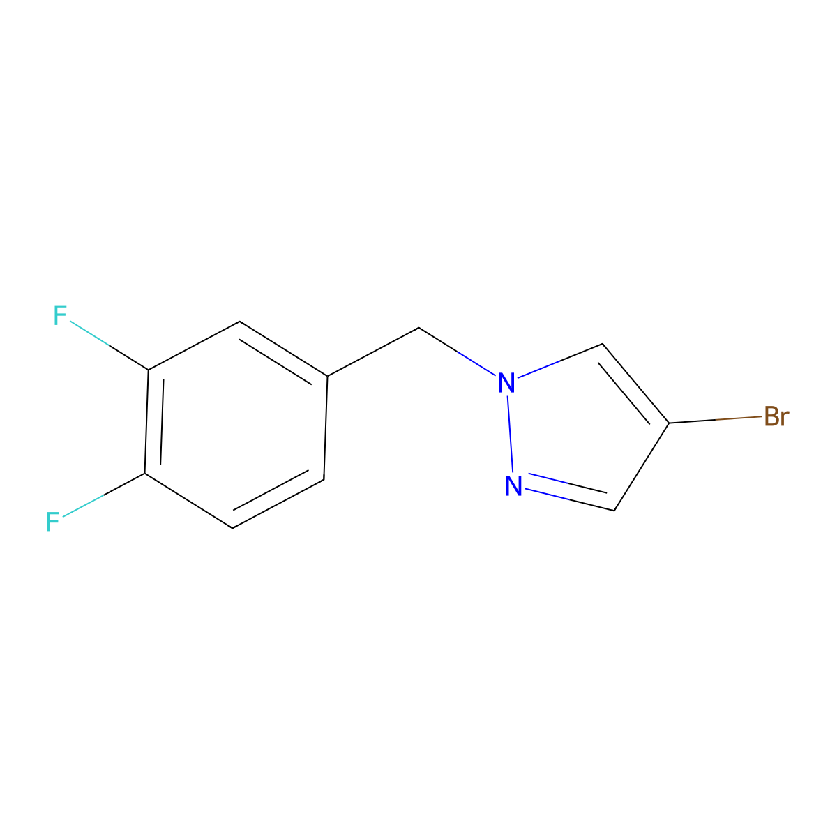 1-(3,4-Difluoro-benzyl)-4-bromo-1H-pyrazole molecular structure, CAS 1545587-66-3