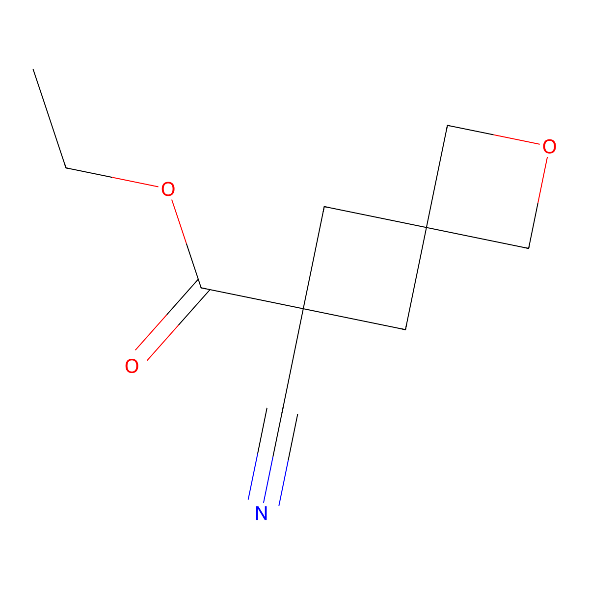 Ethyl 6-cyano-2-oxaspiro[3.3]heptane-6-carboxylate molecular structure, CAS 1545590-41-7