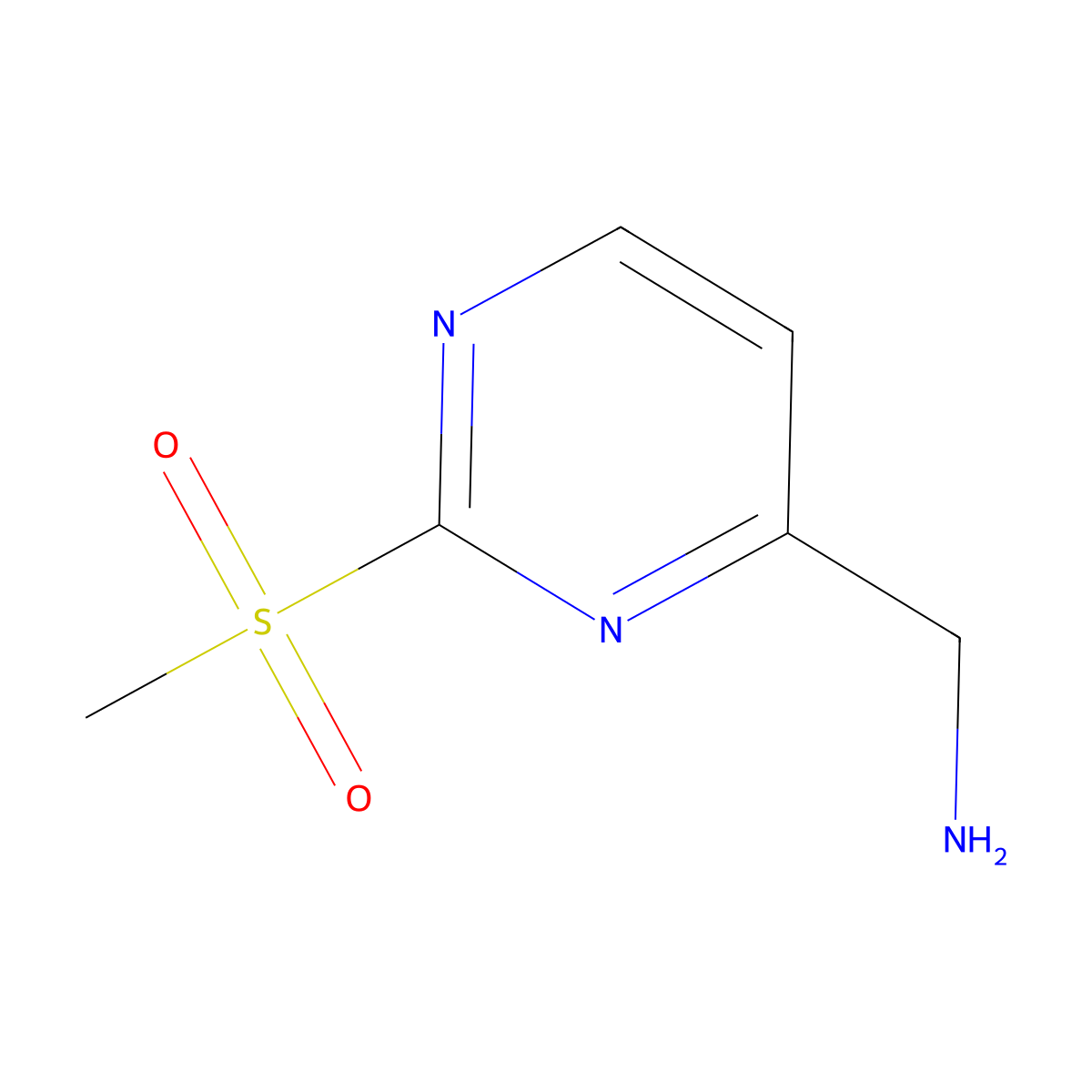 (2-(Methylsulfonyl)pyrimidin-4-yl)methanamine molecular structure, CAS 1545620-45-8