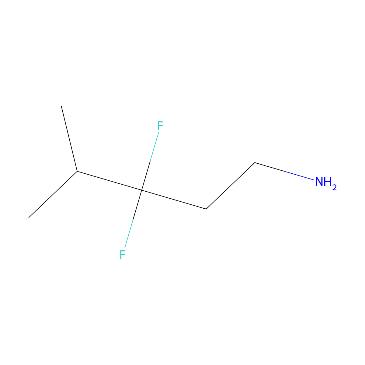 3,3-Difluoro-4-methylpentan-1-amine molecular structure, CAS 1545621-34-8