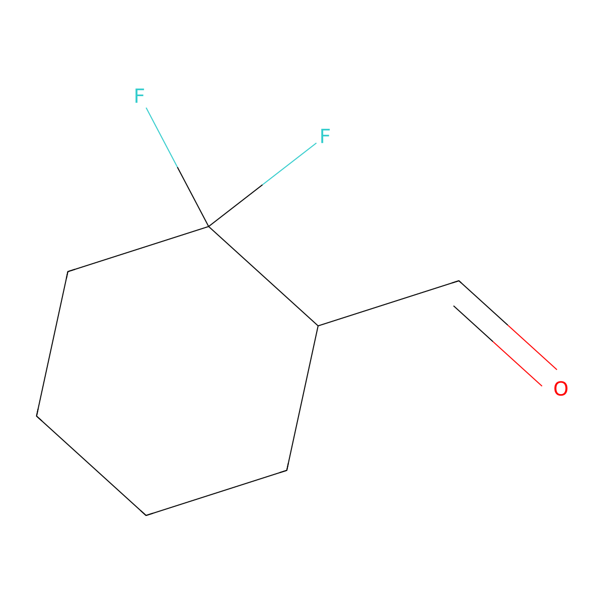 2,2-Difluorocyclohexane-1-carbaldehyde molecular structure, CAS 1545621-53-1
