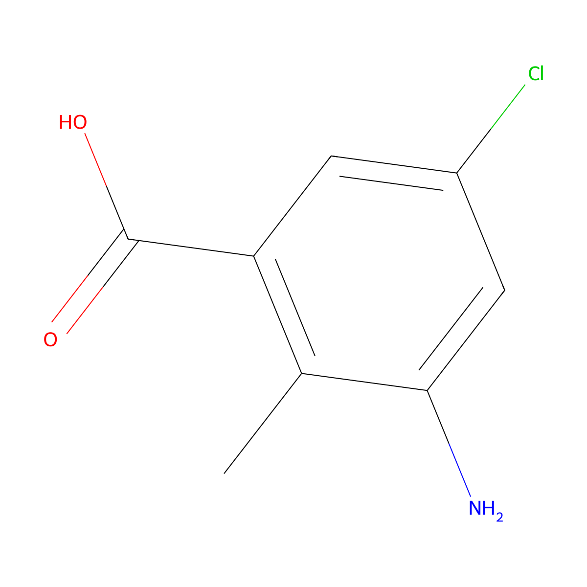 3-Amino-5-chloro-2-methylbenzoic acid molecular structure, CAS 1545630-42-9