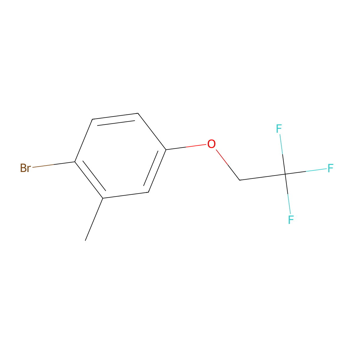 1-Bromo-2-methyl-4-(2,2,2-trifluoroethoxy)benzene molecular structure, CAS 1545633-35-9