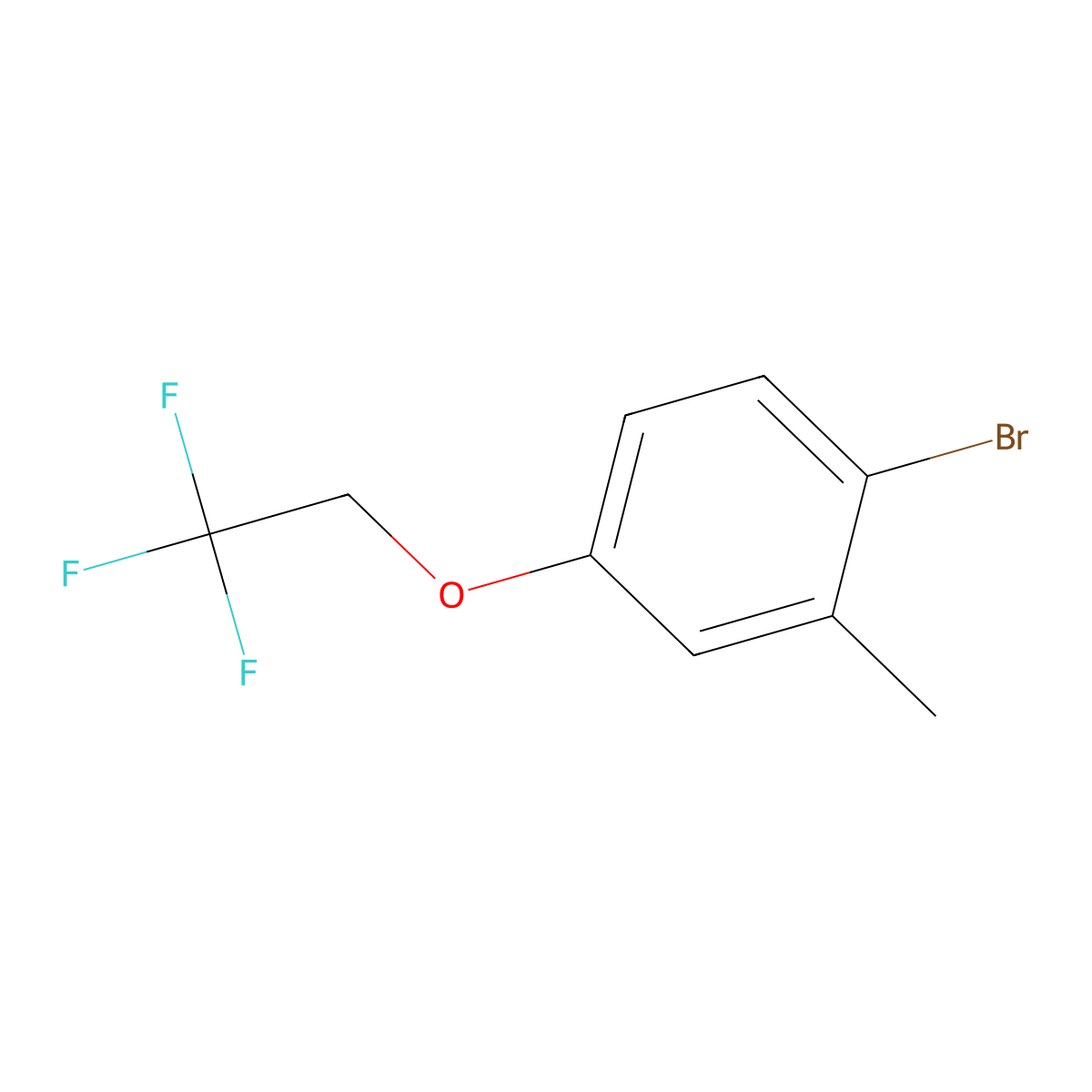1-Bromo-2-methyl-4-(2,2,2-trifluoroethoxy)benzene molecular structure, CAS 1545633-35-9