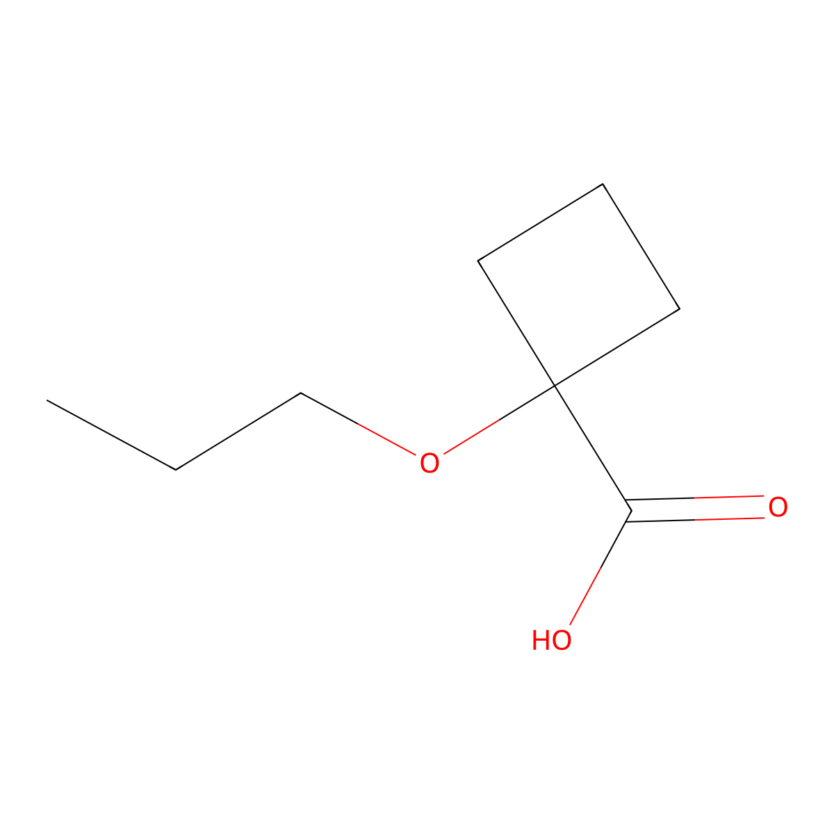 1-Propoxycyclobutane-1-carboxylic acid molecular structure, CAS 1545636-28-9