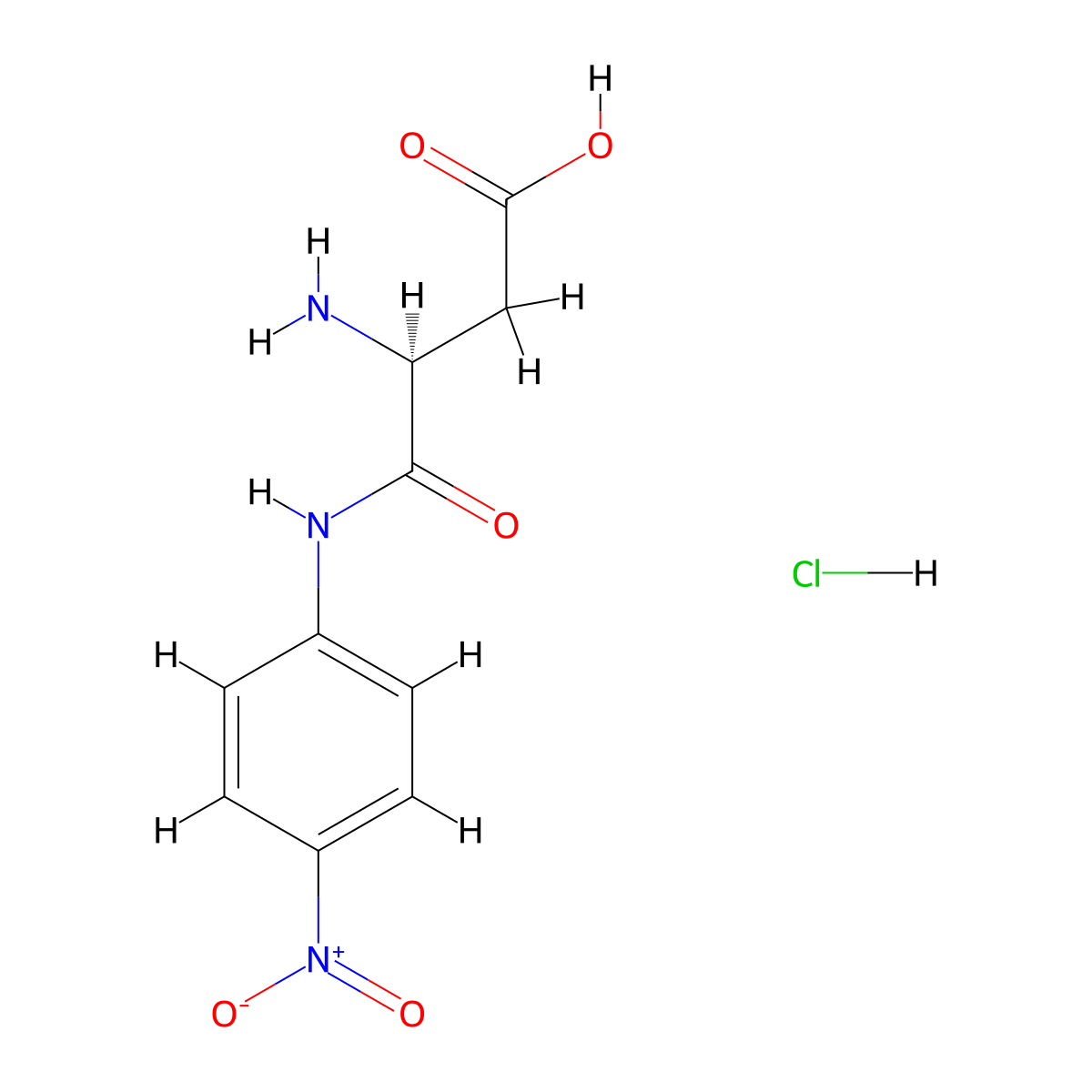 (S)-3-Amino-4-((4-nitrophenyl)amino)-4-oxobutanoic acid hydrochloride molecular structure, CAS 154564-03-1