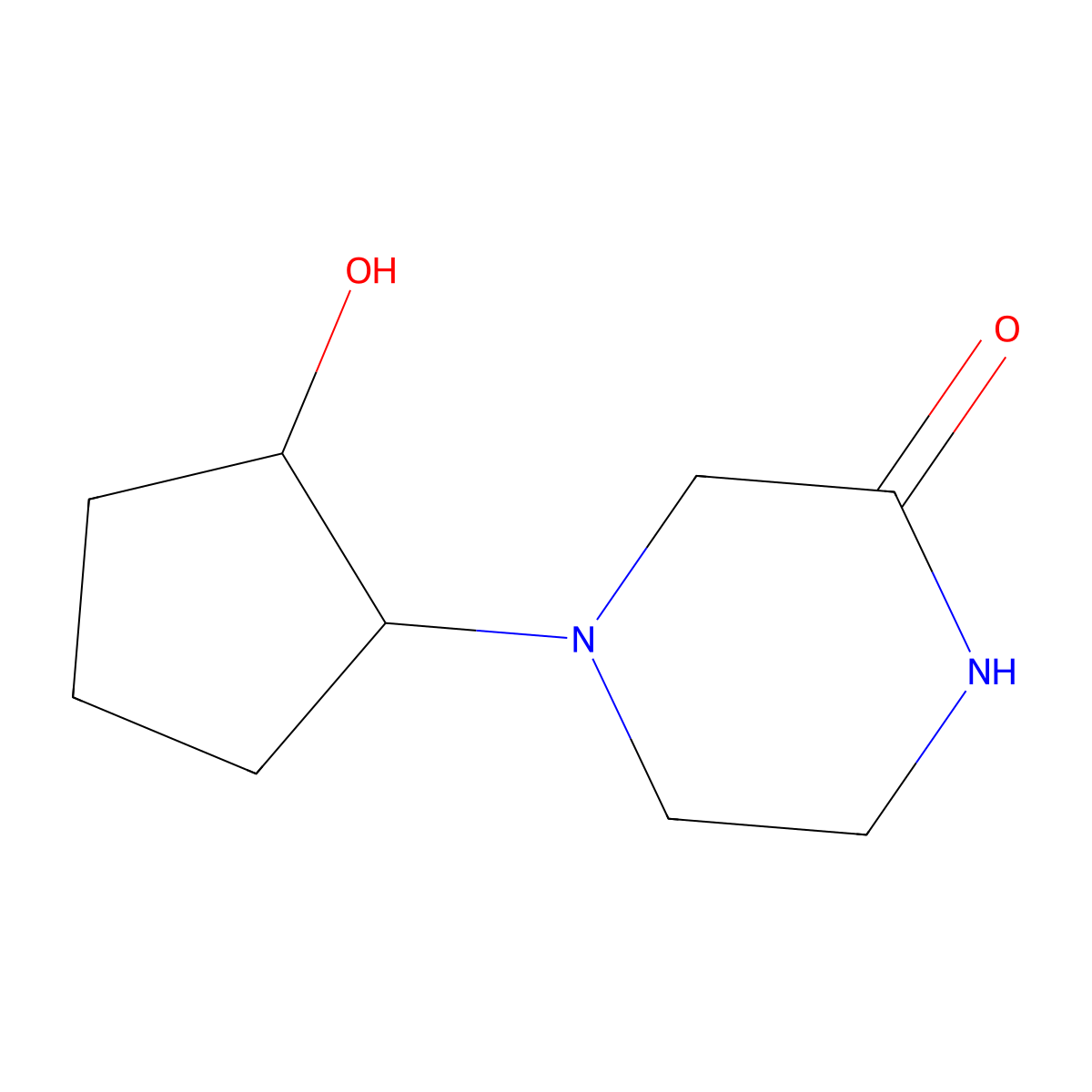 4-(2-Hydroxycyclopentyl)piperazin-2-one molecular structure, CAS 1545640-88-7