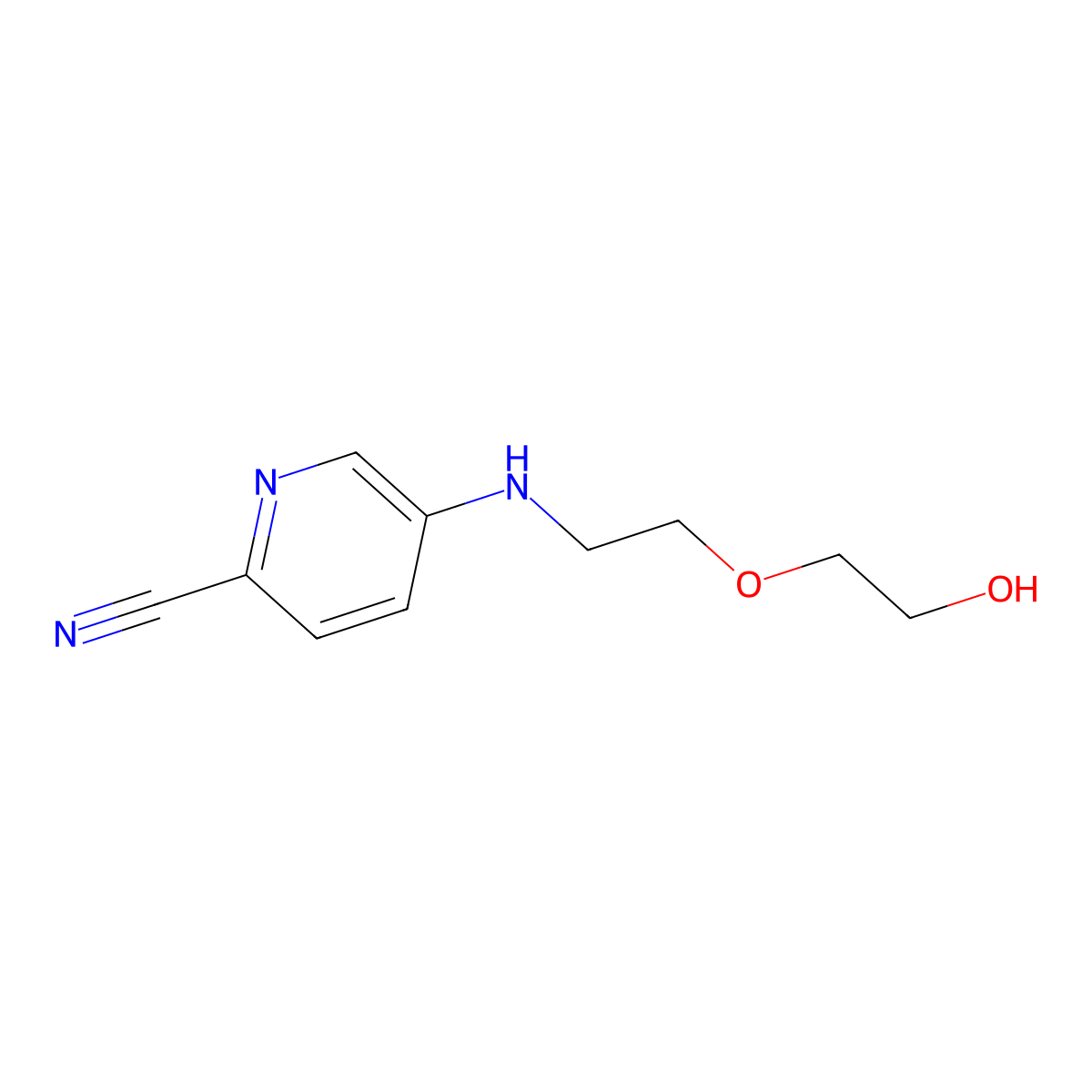 5-{[2-(2-Hydroxyethoxy)ethyl]amino}pyridine-2-carbonitrile molecular structure, CAS 1545645-84-8