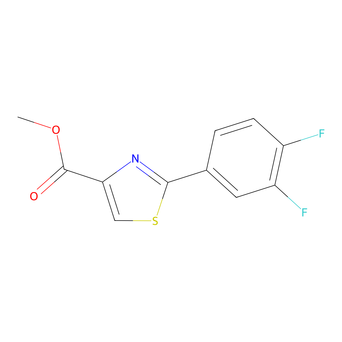 Methyl 2-(3,4-Difluorophenyl)thiazole-4-carboxylate molecular structure, CAS 1545658-35-2