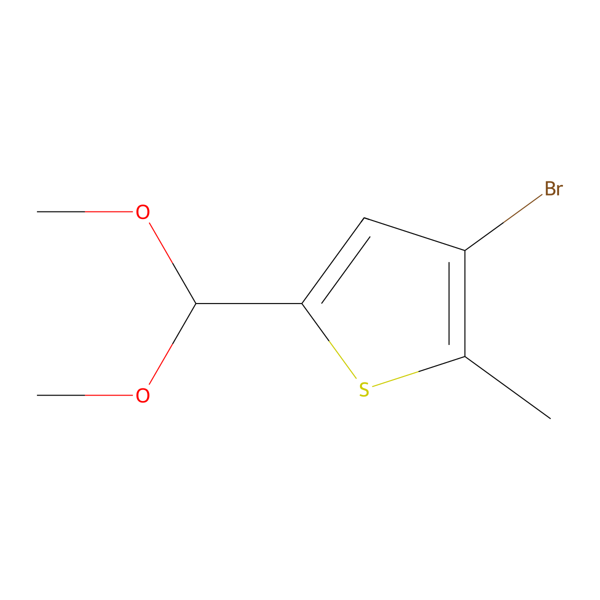 3-Bromo-5-(dimethoxymethyl)-2-methylthiophene molecular structure, CAS 154566-74-2