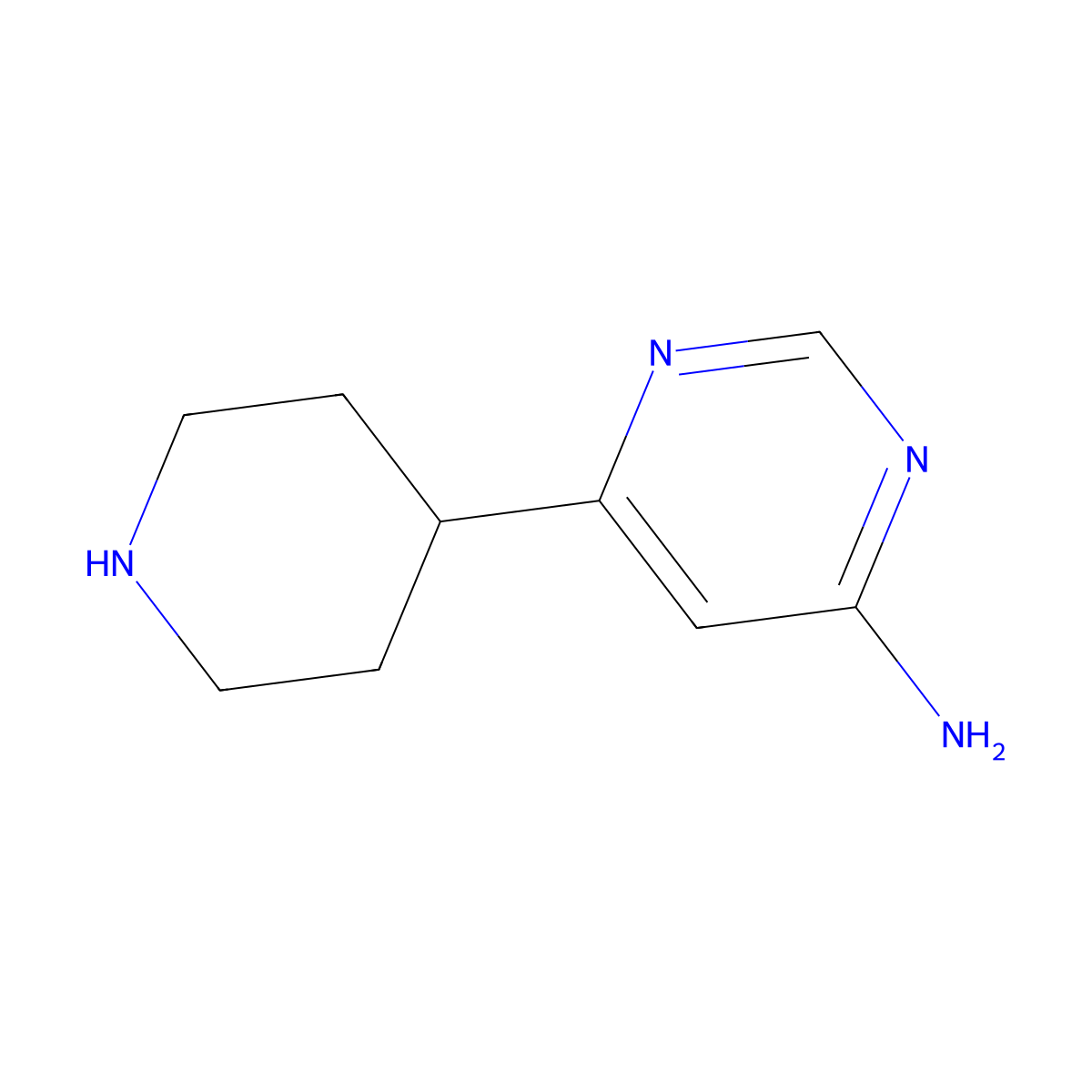 6-(Piperidin-4-yl)pyrimidin-4-amine molecular structure, CAS 1545673-46-8