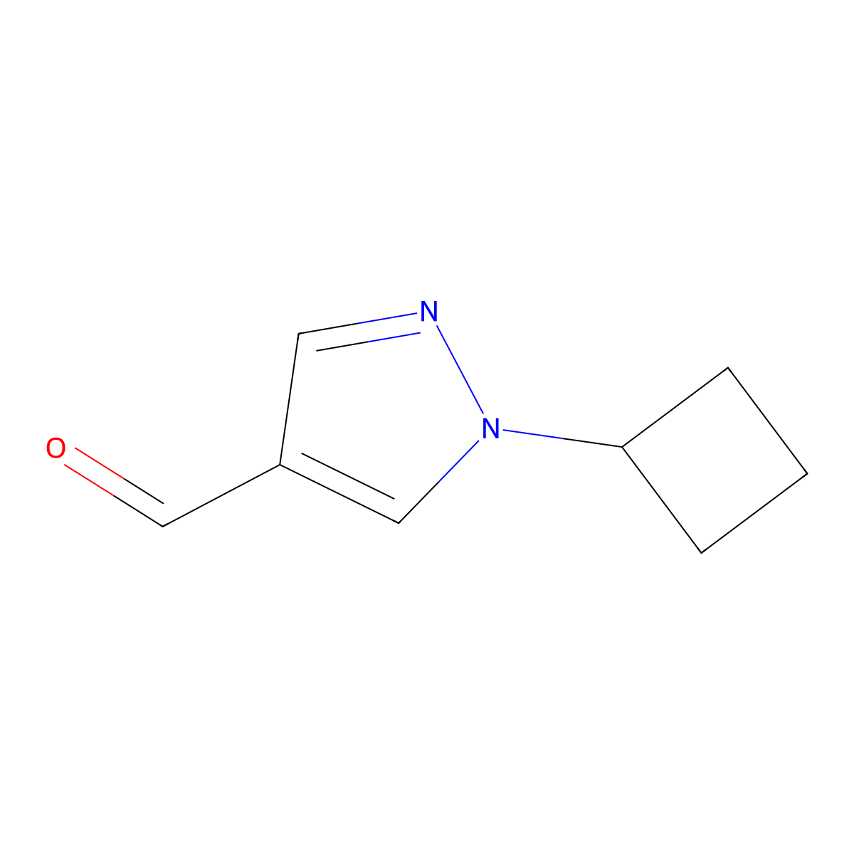 1-cyclobutyl-1H-pyrazole-4-carbaldehyde molecular structure, CAS 1545675-69-1