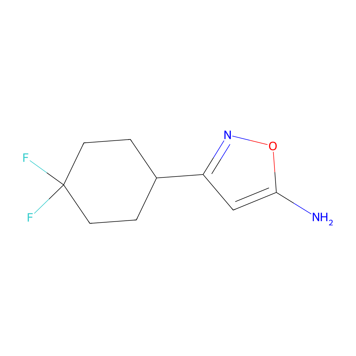 3-(4,4-Difluorocyclohexyl)-1,2-oxazol-5-amine molecular structure, CAS 1545678-77-0