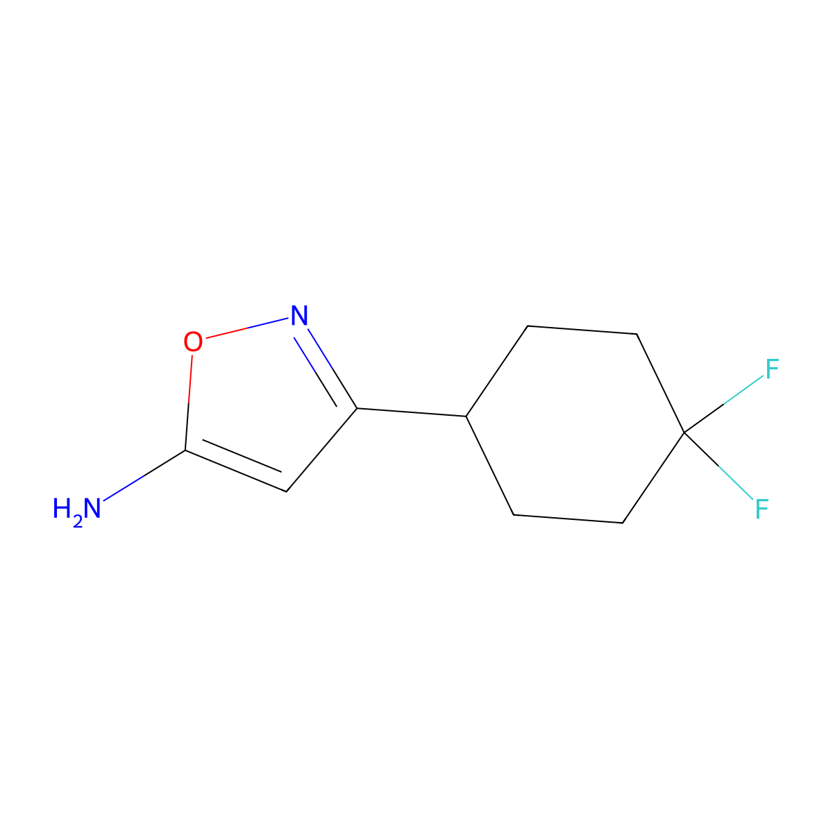 3-(4,4-Difluorocyclohexyl)-1,2-oxazol-5-amine molecular structure, CAS 1545678-77-0