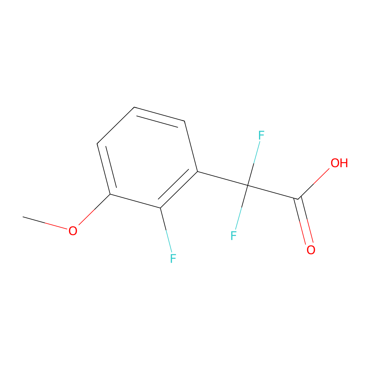 2,2-Difluoro-2-(2-fluoro-3-methoxyphenyl)acetic acid molecular structure, CAS 1545682-86-7