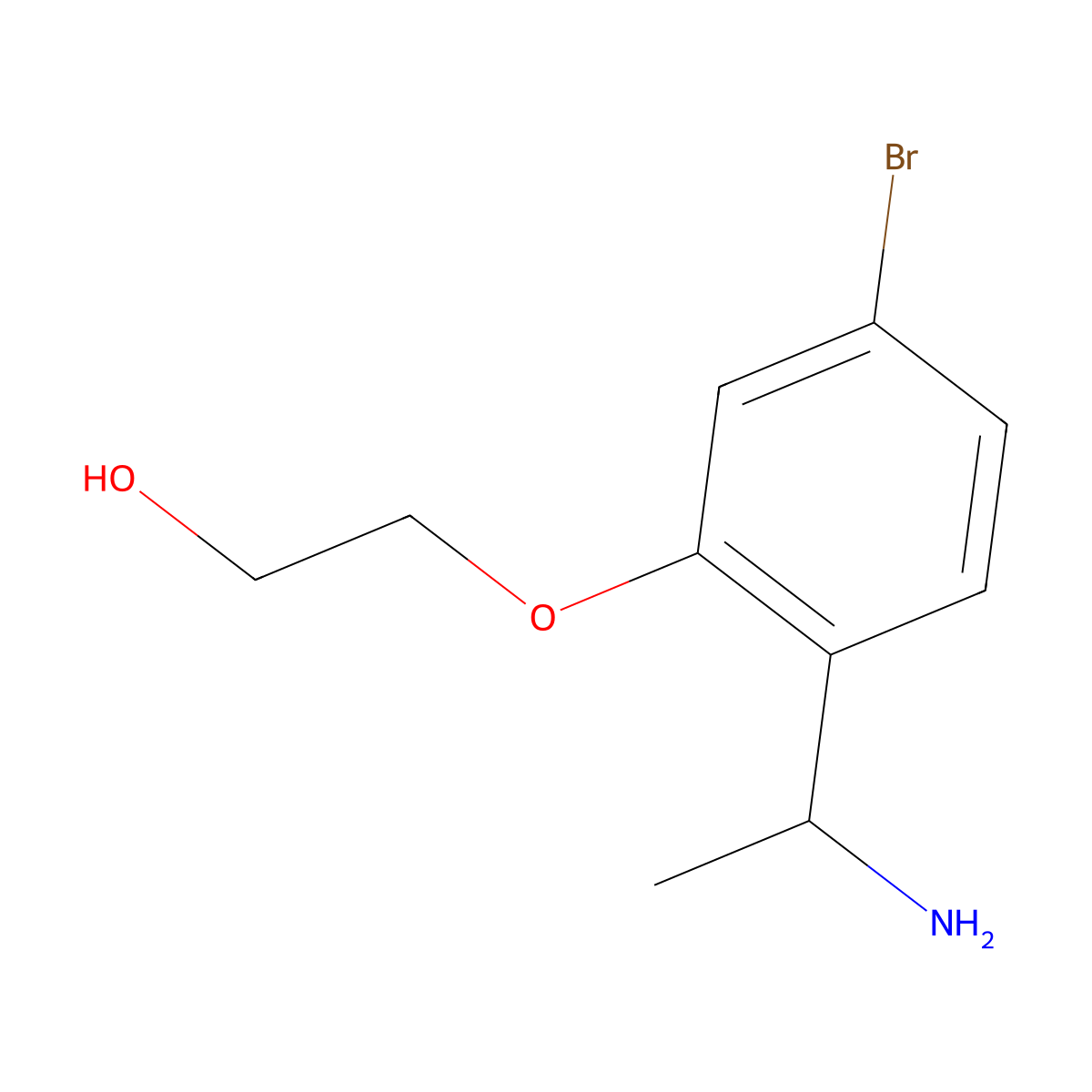 2-[2-(1-Aminoethyl)-5-bromophenoxy]ethan-1-ol molecular structure, CAS 1545687-29-3