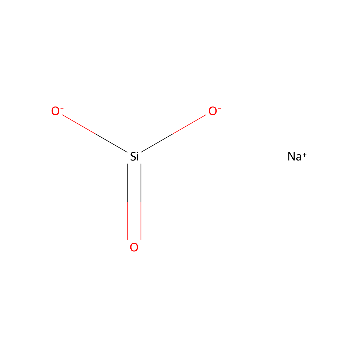 Disodium silicate molecular structure, CAS 15457-97-3