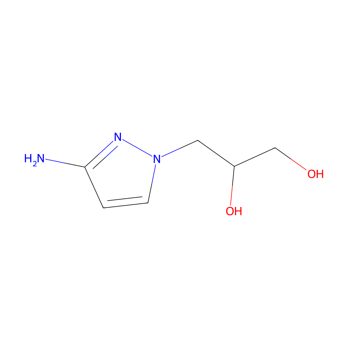 3-(3-Amino-1H-pyrazol-1-YL)propane-1,2-diol molecular structure, CAS 1545708-06-2