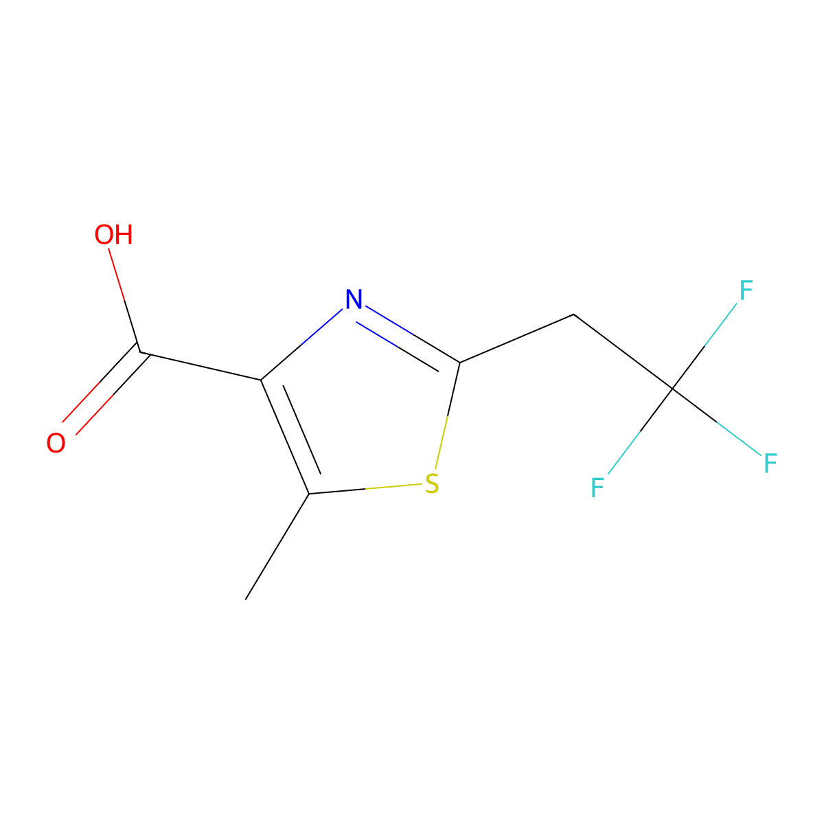 5-Methyl-2-(2,2,2-trifluoroethyl)-1,3-thiazole-4-carboxylic acid molecular structure, CAS 1545708-74-4
