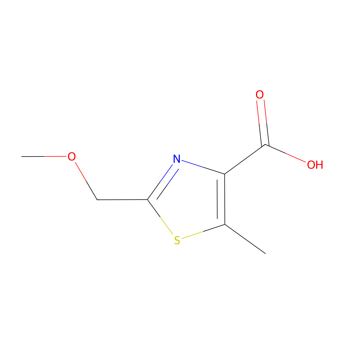 2-(Methoxymethyl)-5-methyl-1,3-thiazole-4-carboxylic acid molecular structure, CAS 1545708-78-8