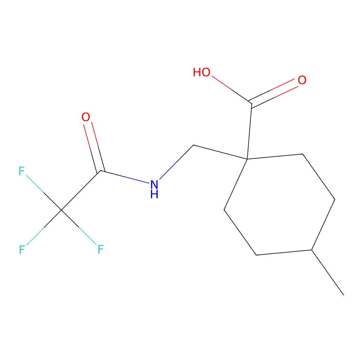 4-Methyl-1-[(trifluoroacetamido)methyl]cyclohexane-1-carboxylic acid molecular structure, CAS 1545718-68-0