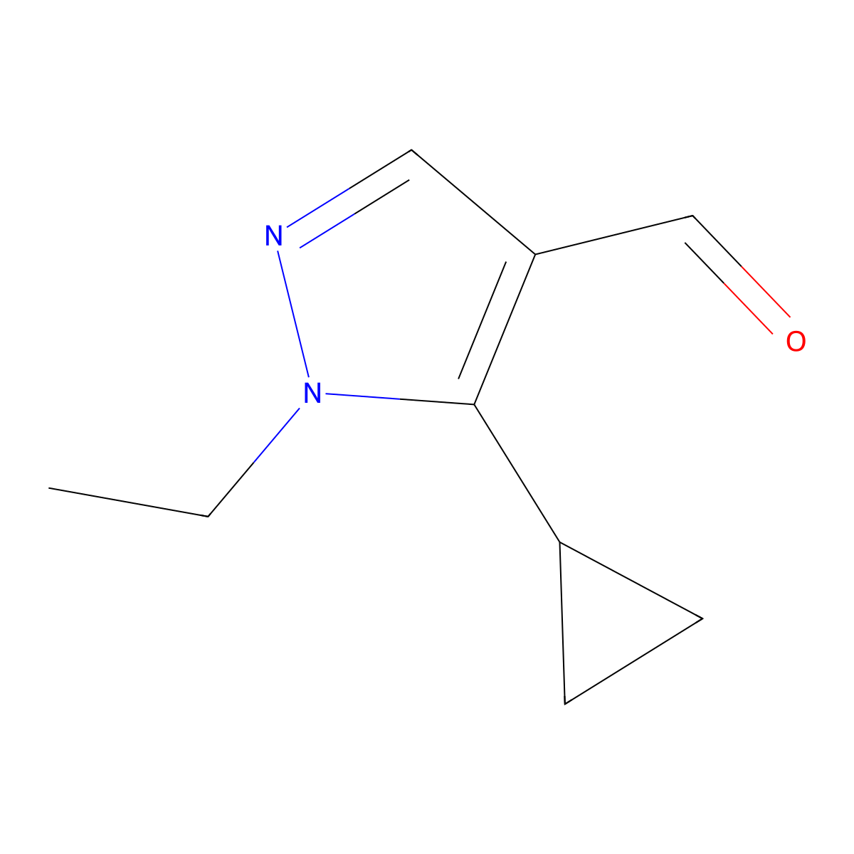 5-Cyclopropyl-1-ethyl-1H-pyrazole-4-carbaldehyde molecular structure, CAS 1545723-11-2