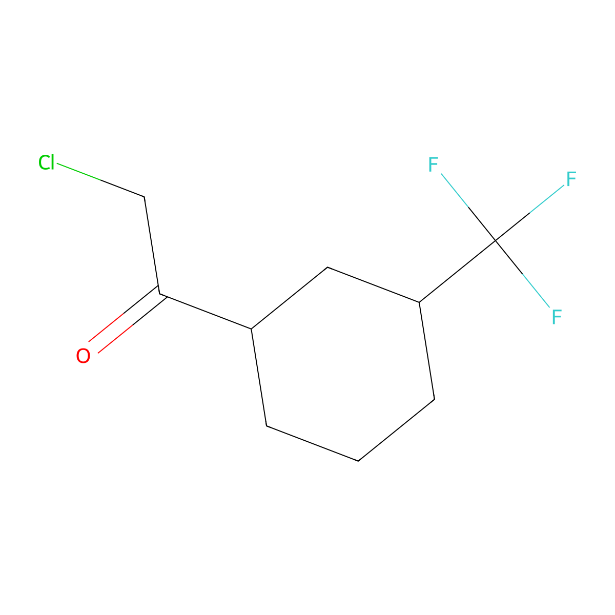 2-Chloro-1-[3-(trifluoromethyl)cyclohexyl]ethan-1-one molecular structure, CAS 1545727-52-3