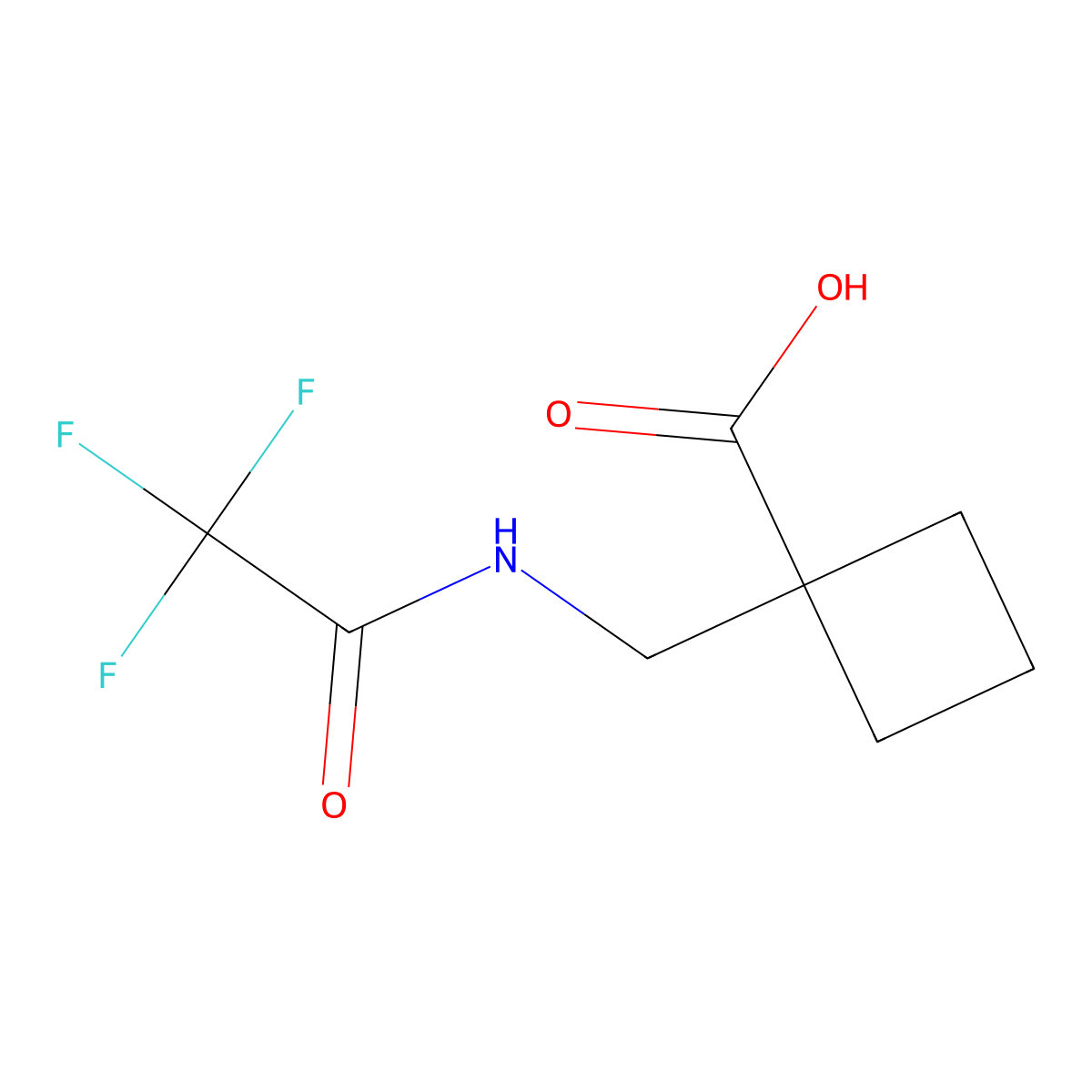 1-[(Trifluoroacetamido)methyl]cyclobutane-1-carboxylic acid molecular structure, CAS 1545749-66-3