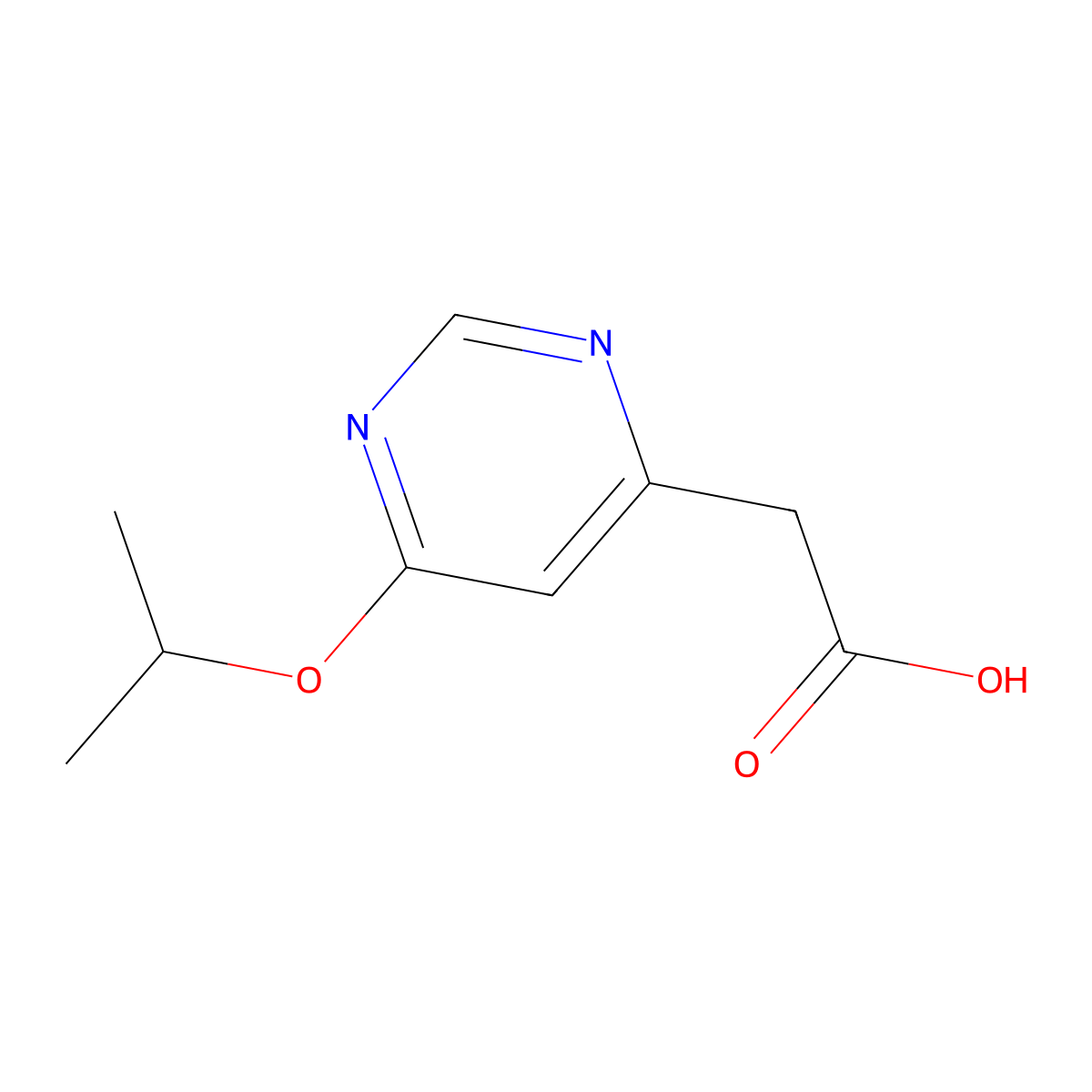 2-[6-(Propan-2-yloxy)pyrimidin-4-yl]acetic acid molecular structure, CAS 1545764-09-7