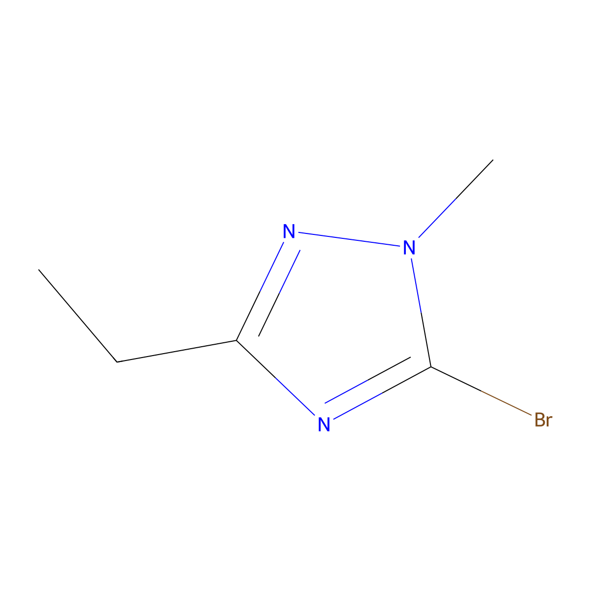 5-bromo-3-ethyl-1-methyl-1H-1,2,4-triazole molecular structure, CAS 1545783-53-6
