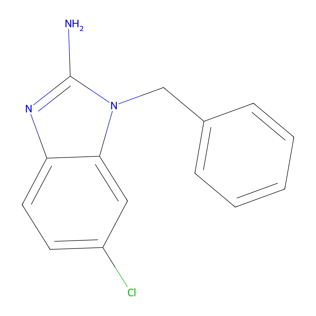 1-benzyl-6-chloro-1H-1,3-benzodiazol-2-amine molecular structure, CAS 1545791-31-8