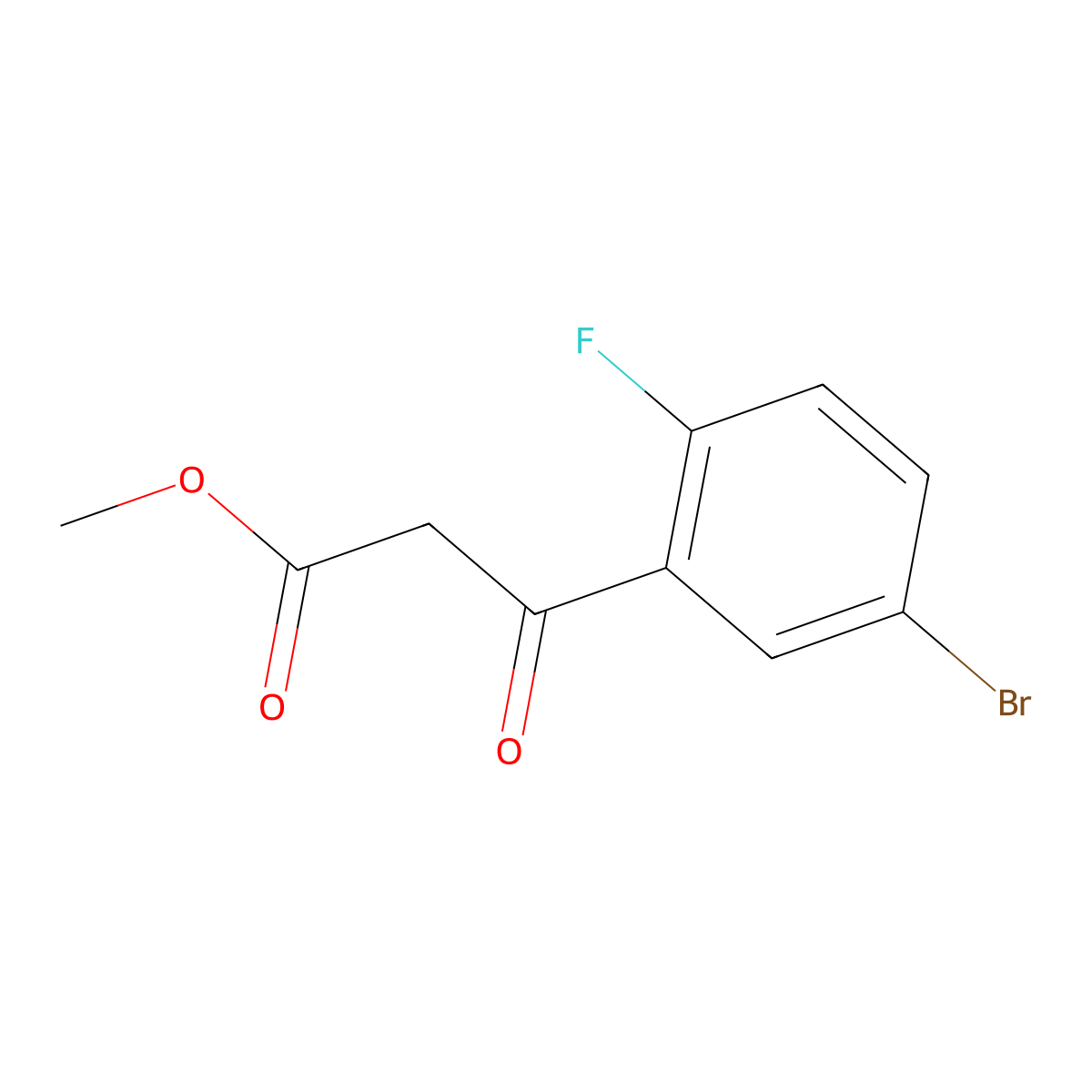 Methyl 3-(5-bromo-2-fluorophenyl)-3-oxopropanoate molecular structure, CAS 1545793-25-6