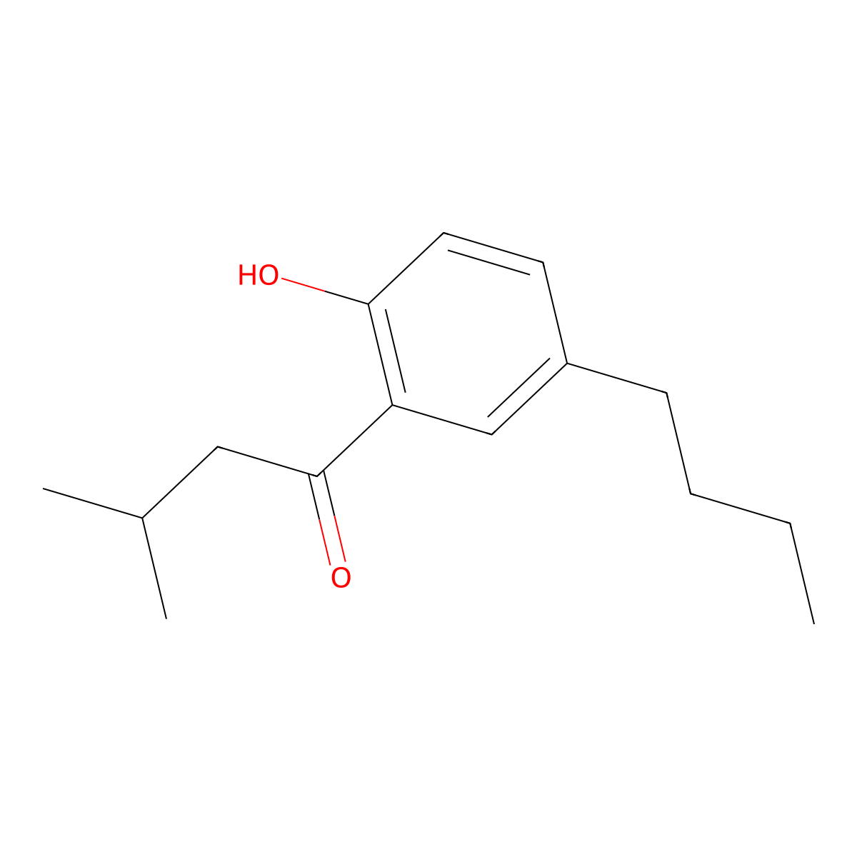 1-(5-Butyl-2-hydroxyphenyl)-3-methylbutan-1-one molecular structure, CAS 1545794-02-2