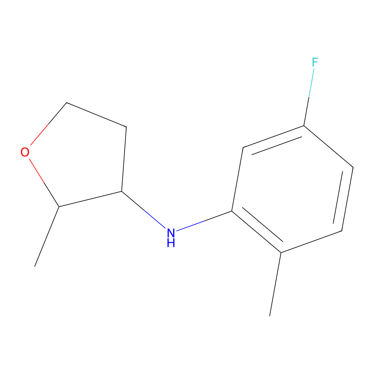 N-(5-Fluoro-2-methylphenyl)-2-methyloxolan-3-amine molecular structure, CAS 1545810-05-6