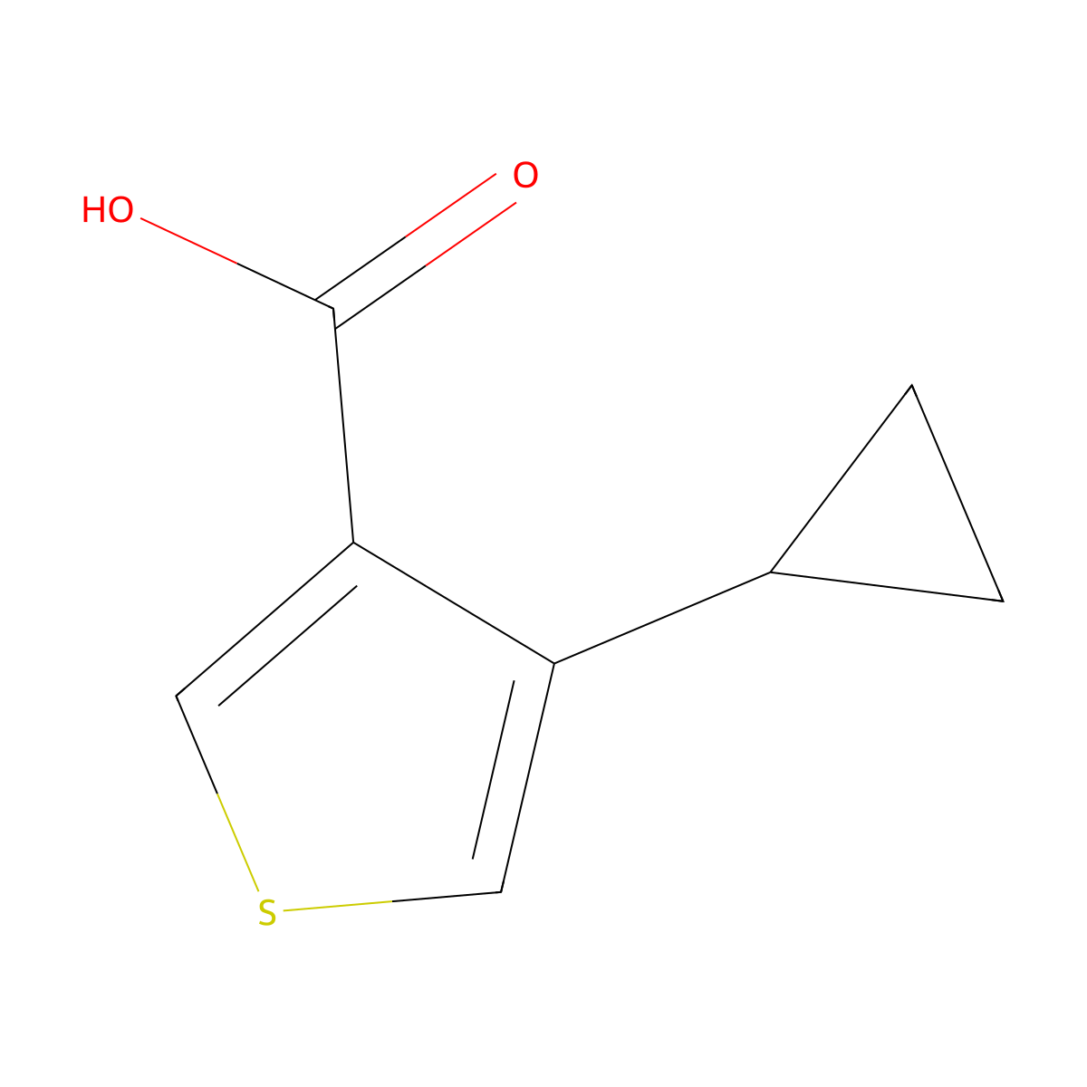 4-Cyclopropylthiophene-3-carboxylic acid molecular structure, CAS 1545820-28-7