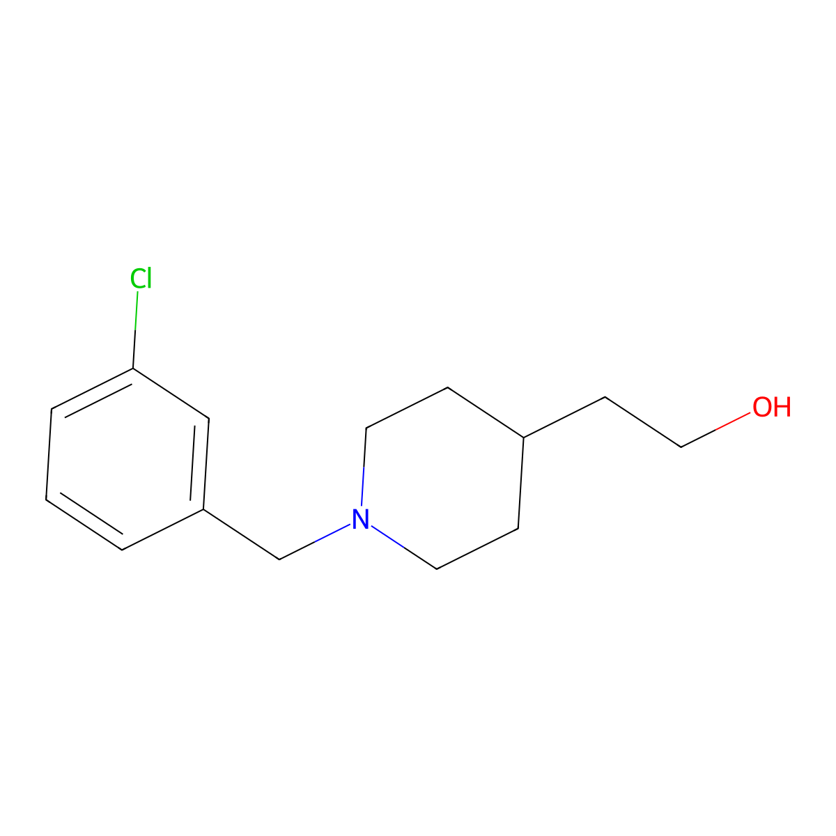 2-(1-(3-Chlorobenzyl)piperidin-4-yl)ethan-1-ol molecular structure, CAS 1545823-78-6
