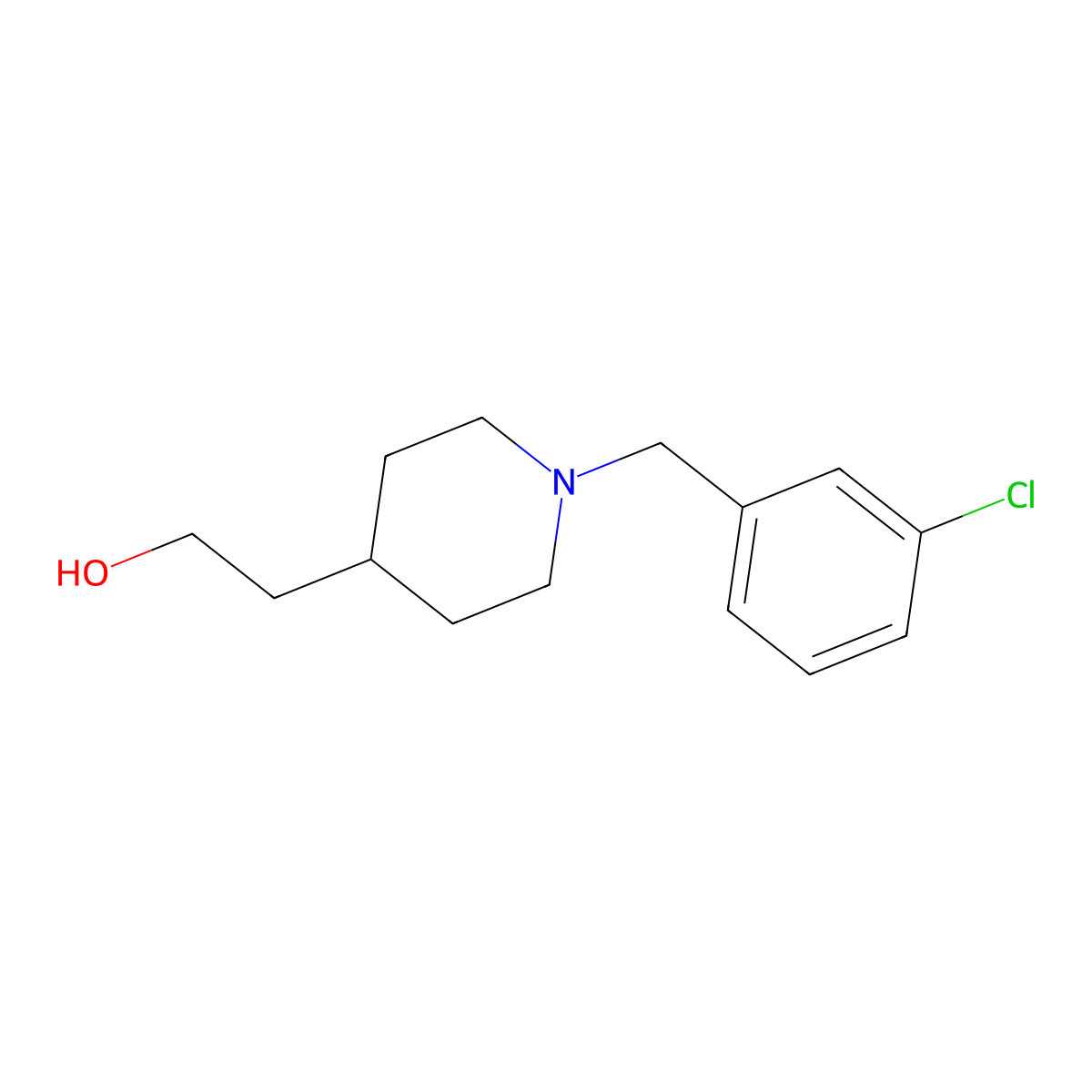 2-(1-(3-Chlorobenzyl)piperidin-4-yl)ethan-1-ol molecular structure, CAS 1545823-78-6