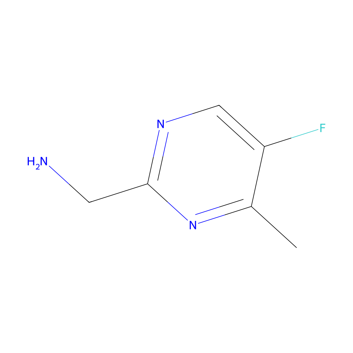 C-(5-Fluoro-4-methyl-pyrimidin-2-yl)-methylamine molecular structure, CAS 1545825-32-8