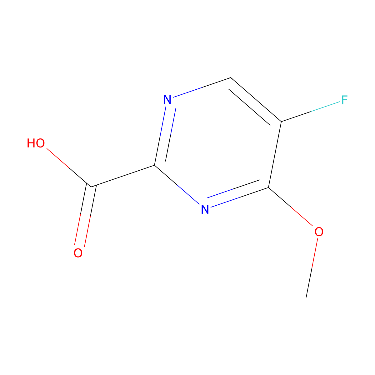 5-Fluoro-4-methoxypyrimidine-2-carboxylic acid molecular structure, CAS 1545825-63-5