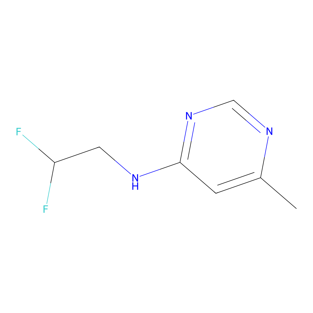 N-(2,2-difluoroethyl)-6-methylpyrimidin-4-amine molecular structure, CAS 1545829-18-2