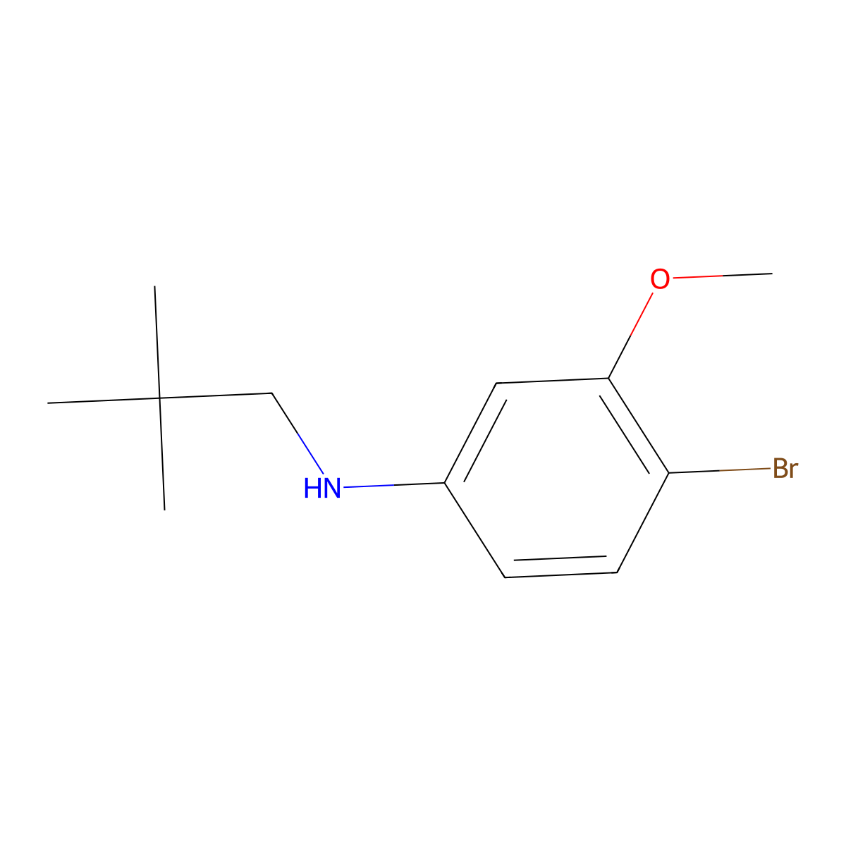 4-Bromo-N-(2,2-dimethylpropyl)-3-methoxyaniline molecular structure, CAS 1545829-79-5